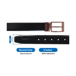 Red Tape Black & Brown Texture Leather Reversible Belt image 4