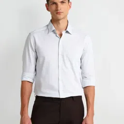 Arrow White Cotton Slim Fit Checks Shirt-picture-25