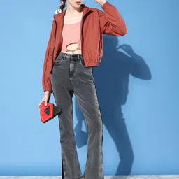 Roadster Women Rust Solid Tailored Jacket image 3