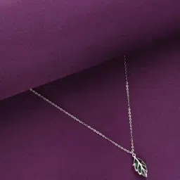 Kai Jewel Sterling Silver Green Stylish Leaf Necklace-image-9