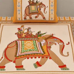 MILAAV Yellow 144 TC Single Bedsheet with 1 Pillow Covers image 5