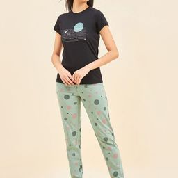 Sweet Dreams 3 Piece Set Women Round Neck Graphic Printed Night suit-picture-28