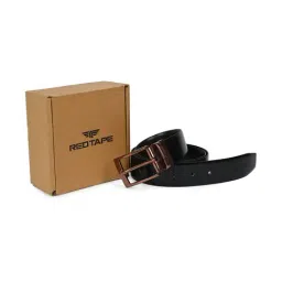 Red Tape Black & Brown Texture Leather Reversible Belt image 5