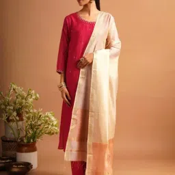 Jaypore Women Beige Embroidered Dupatta-picture-11