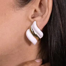 Senshi Gold-Plated Twisted Contemporary Studs image 5