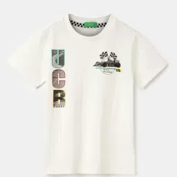 United Colors of Benetton Kids White Cotton Printed T-Shirt-picture-24