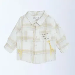 HOP Baby by Westside Beige Checks Detailed Cotton Shirt-image-51