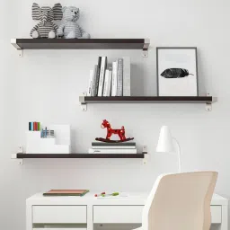 ikea bergshult / granhult Wall shelf combination, brown-black/nickel-plated, 80x20 cm image 3