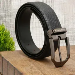 Louis Stitch Black Textured Leather Formal Belt for Men-image-20