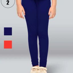 Lyra Kids Blue & Red Skinny Fit Leggings (Pack of 2)-picture-35