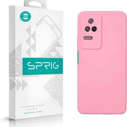 Sprig Liquid Silicone Back Cover for POCO F4 5G (Pink)-image-82