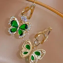 SIVA BY ANIKA Rhodium-Plated Artificial Stones Studded Korean Quirky Drop Earrings image 4