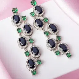 Zavya 925 Sterling Silver Radiant Starfall Rhodium- Dangler Earrings For Women-image-11