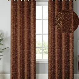 GEET CREATIONS Brown Set of 2 Long Door Curtain-picture-40