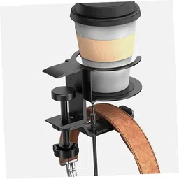 zerodeko Headset PC Headphone Hanger Headset Desktop Stand Holder Cup Holder for Desk Gaming PC Accessories Headset Holder PC Stand Desk Cup Holder Clamp Headphone Stand Computer Metal image 2