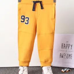 Babyhug Full Length Loungepants Numerical Print - Yellow-image-36