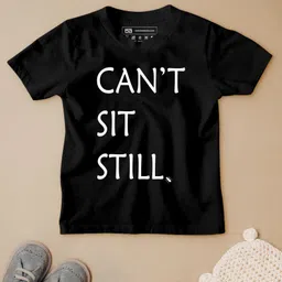 Be Awara Half Sleeves Cant Sit Still Printed T Shirt - Black-picture-16