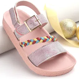 Pine Kids  Party Wear Sandals With Dual Velcro Closure - Pink-picture-27
