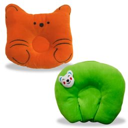 Chinmay Kids Polyester Fibre, Mustard Seeds Animals Baby Pillow Pack of 2 Orange, Green-picture-15