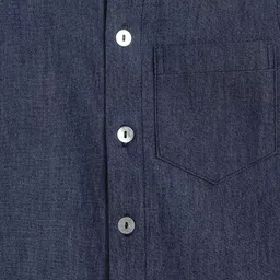 Charkhee Full Sleeves Solid Denim Shirt - Deep  Blue image 4