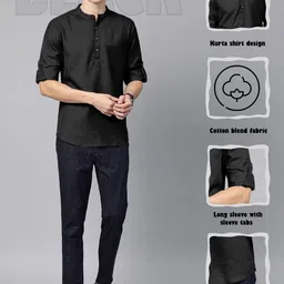 ZELINCO Men Thread Work Kurta image 5