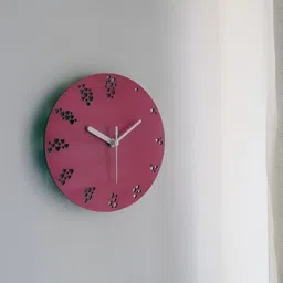 QEZNEF Pink Solid Traditional Wall Clock image 4
