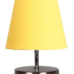 Devansh Yellow cotton Round Metal Steel Table Lamp image 4