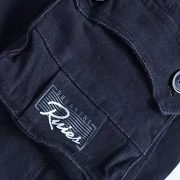 Olio Kids Cotton Woven Full Length Trousers With Text Print - Black image 4