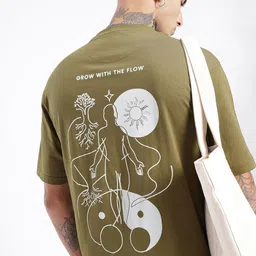glitchez Spiritual Aura Printed Relaxed Fit T-shirt-image-0