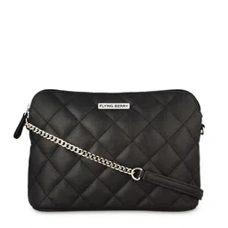 FLYING BERRY Black Textured Sling Bag image 3