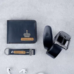 Reversible Black Brown Belt And Wallet Combo - Personalized image 1