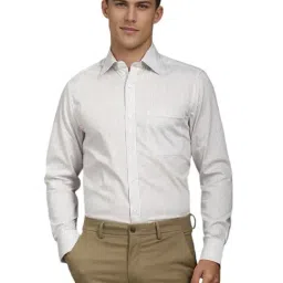 Louis Philippe White Cotton Regular Fit Striped Shirt-picture-39