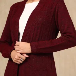 Soch Purple Acrylic Regular Fit Crochet Shrug image 4