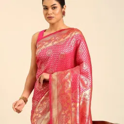 Mohey Rani Art Silk Zari Saree With Unstitched Blouse image 4