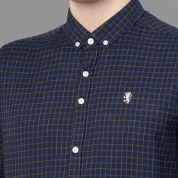 Red Tape Dark Blue Regular Fit Check Shirt image 4
