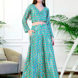 NEUDIS Blue & Red Printed Crop Top image 4