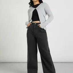 Lee Dark Grey Regular Fit High Rise Jeans image 4