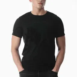 Jack & Jones Jet Black Cotton Regular Fit Printed T-Shirt-picture-23