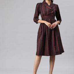 Cottinfab Striped Belted Blazer Dress-picture-12