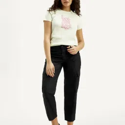 Levi's Black Cotton Regular Fit Cargos image 4