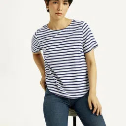 Levi's White Regular Fit Striped Tops image 4