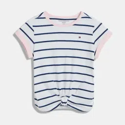 Tommy Hilfiger Kids Optic White Striped Regular Fit T-Shirt-image-0