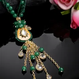 Dugran By Dugristyle Green & Yellow Lariat Necklace-image-33