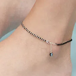 Zavya 92.5 Sterling Silver Evil Eye Anklet for Women-picture-27