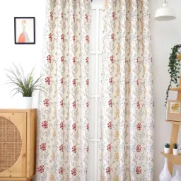 Ariana Beige & Red Polyester 9 Ft Long Door Curtain - Single Piece-image-14