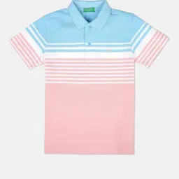United Colors of Benetton Boys Pink & Blue Cotton Striped T-Shirt-picture-17