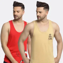 Friskers Multi Cotton Slim Fit Printed Vest - Pack of 2-picture-27