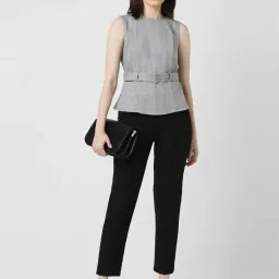 Van Heusen Grey Chequered Top image 4