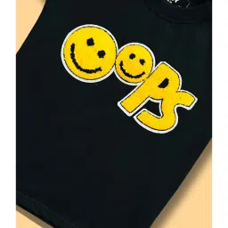 Tippy Top Kids Black Self Design T-Shirt image 4