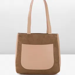 Mast & Harbour Colourblocked Suede Shopper Handheld Bag-picture-47